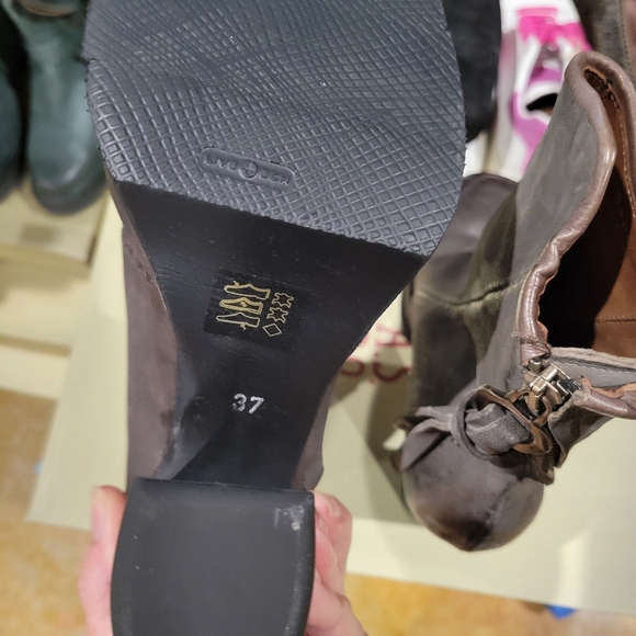 A.S.98 VALE Smoke Gray Leather Platform Ankle Boots 37 - Picture 6 of 6